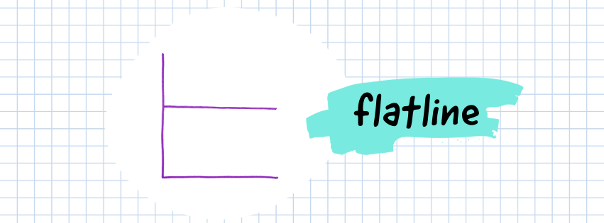 flatline graph on graph paper background