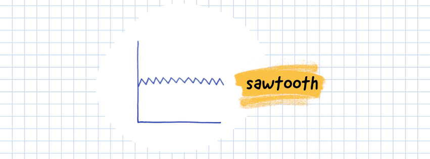 sawtooth graph on graph paper background