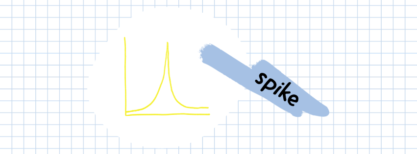 spike on graph paper background